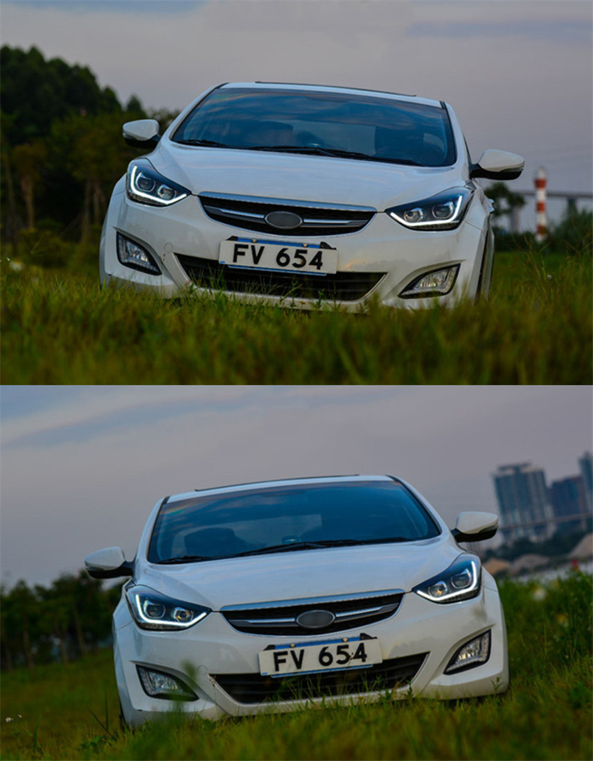 LED Head Lights For Hyundai Elantra Front Headlights 20 11-20 16 Upgrade LED Daytime Light DRL Headlamp