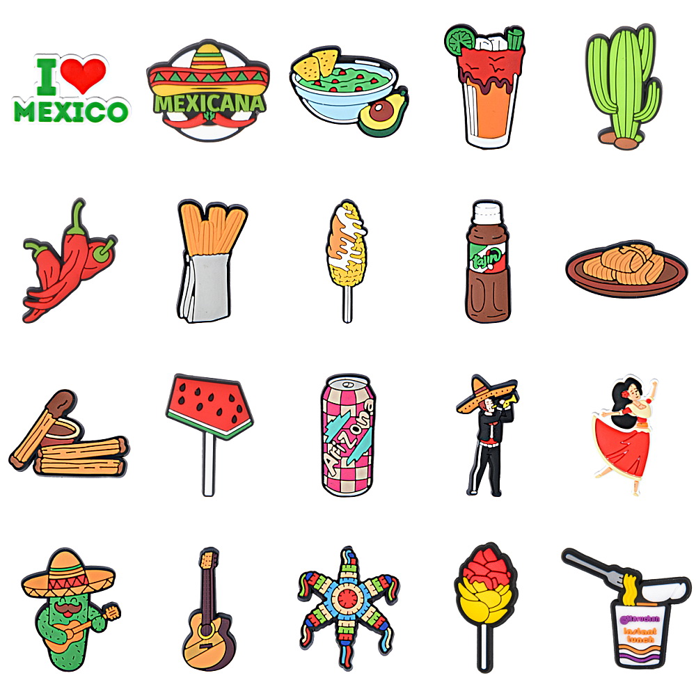 Hot Mexican Croc Charms Inspired Churo Charm Michelada Taco Truck Mexicana Shoes Decoration Accessories For Women Men 
Hot Mexican Croc Charms Inspired Churo Charm Michelada Taco Truck Mexicana Shoes Decoration Accessories For Women Men