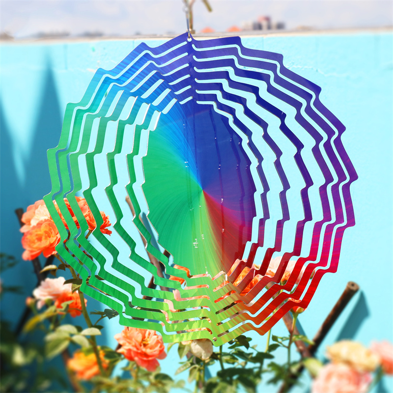 More Sizes DIY Printing 10 Inch Sublimation Blank Aluminum Metal Wind Spinner Outdoor Hanging Decor Wind Chimes for Christmas Decoration