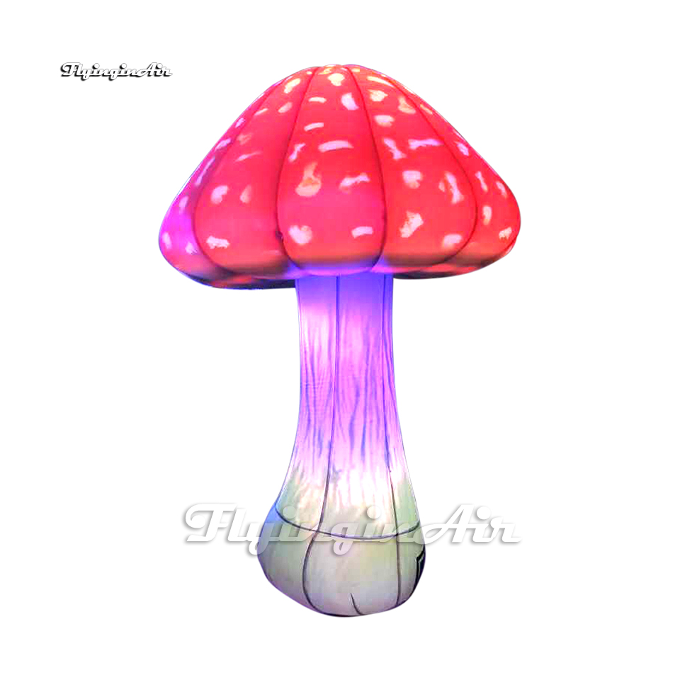 Outdoor Simulated Red LED Inflatable Mushroom Model Luminous Blow Up Mushroom Balloon Light For Club Party Decoration