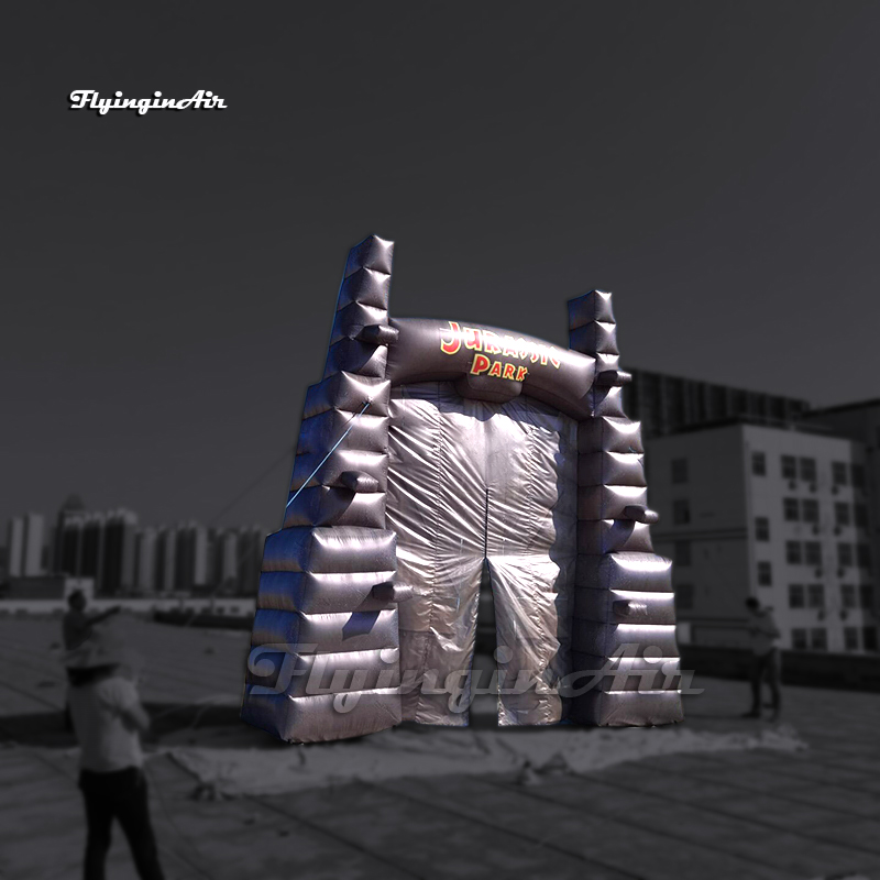 Huge Inflatable Jurassic Park Gate 4m/6m Arch Simulated Dinosaur Entrance Door For Outdoor Event