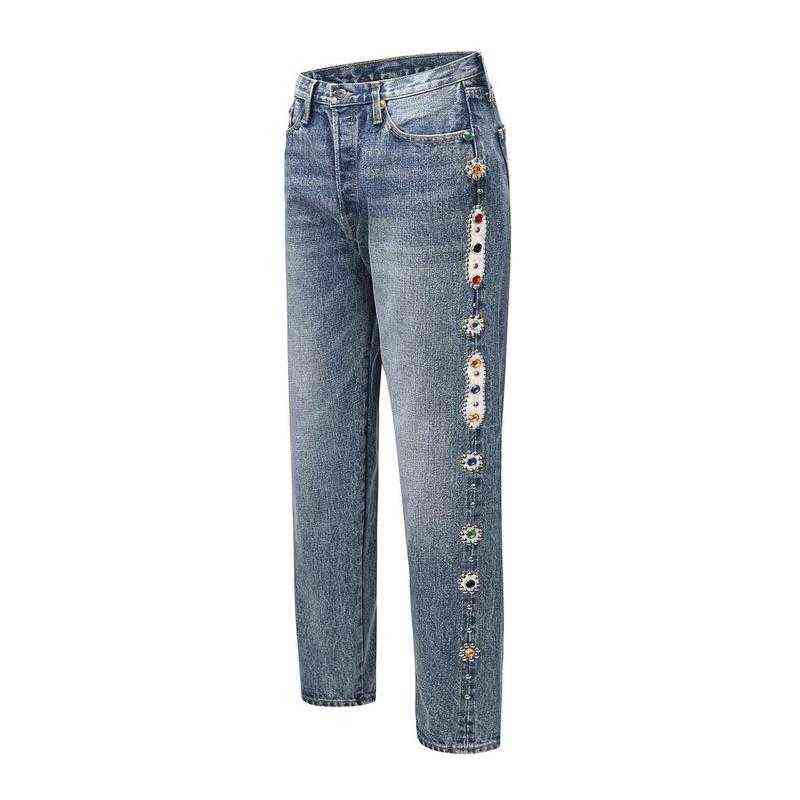 SS Inlaid Bead Washed Capital Pants Straight Cotton Loose Hip Hop High Street Men Women J220707, Blue
SS Inlaid Bead Washed Capital Pants Straight Cotton Loose Hip Hop High Street Men Women J220707, Blue