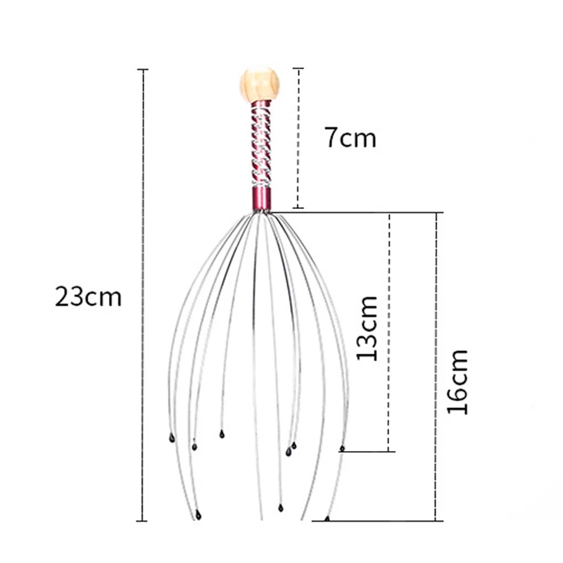 Decompression Toy Octopus Head Scalp Relaxation Massage Pain Relief Body Massager Stress Release Relaxing Claw Metal Massager Device Unisex 20pcs/