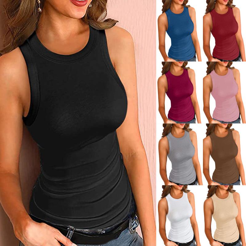 Women' Tanks & Camis Women Solid Sleeveless Round Neck Ribbed Tank Top Camisole Slim Knit Racerback Tops Shirt Summer Basic Elastic Vest, Bu
Women' Tanks & Camis Women Solid Sleeveless Round Neck Ribbed Tank Top Camisole Slim Knit Racerback Tops Shirt Summer Basic Elastic Vest, Bu