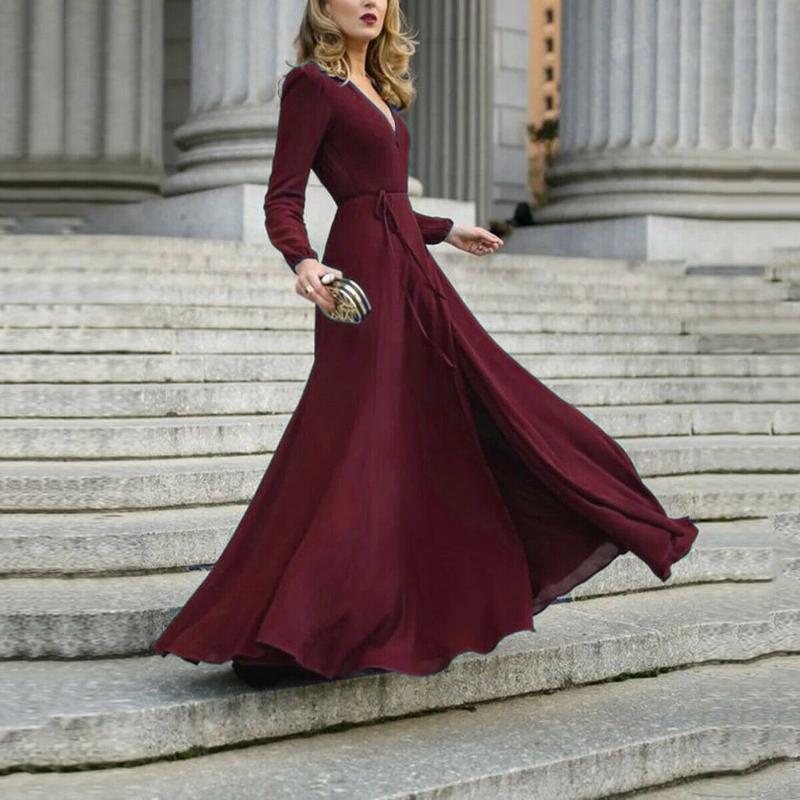 Casual Dresses Evening Party Bodycon Elegant Long Dress Women Bandage Belt Club Sleeve Vestidos Solid V-neck Ladies Maxi, Black;gray
Casual Dresses Evening Party Bodycon Elegant Long Dress Women Bandage Belt Club Sleeve Vestidos Solid V-neck Ladies Maxi, Black;gray