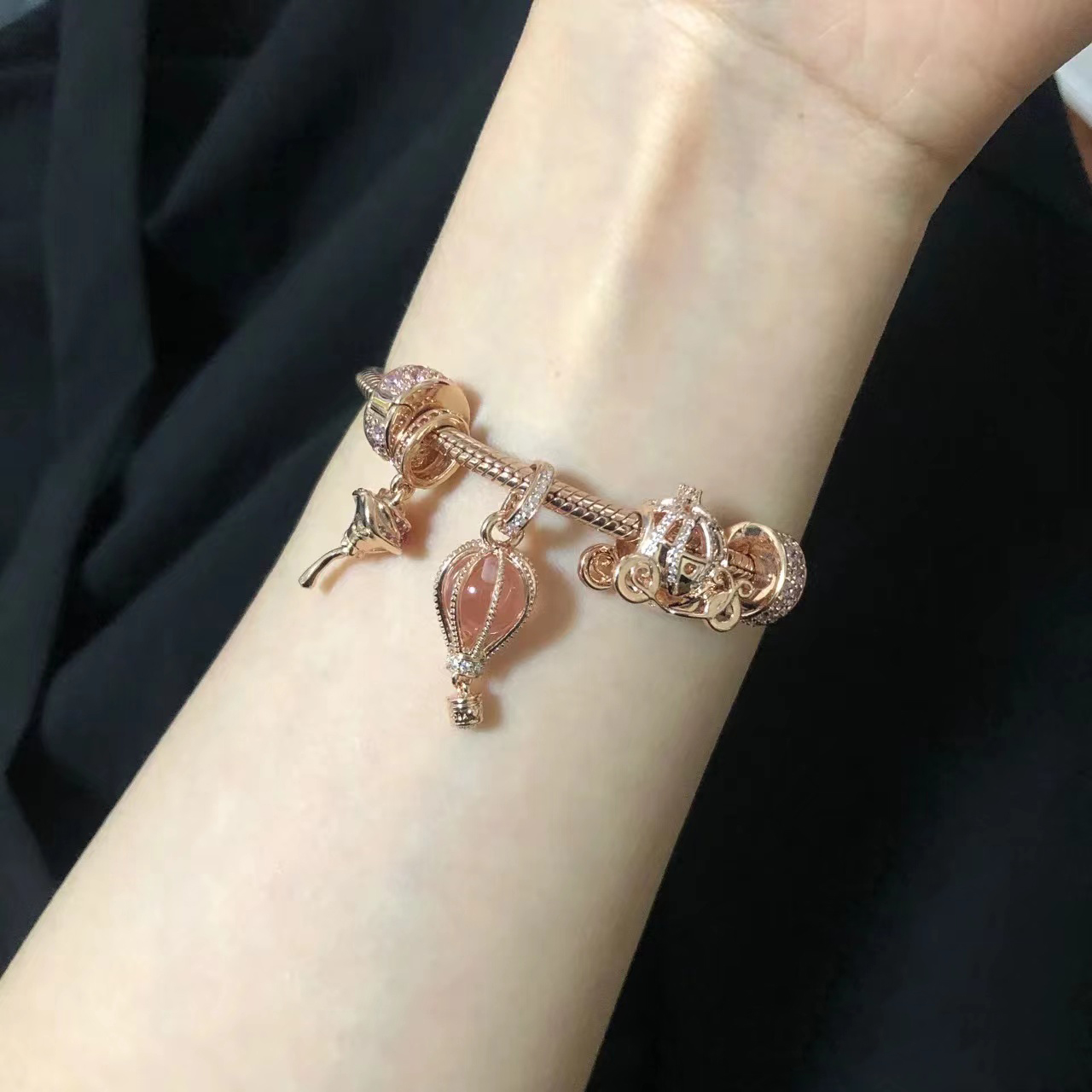 New Popular 925 Sterling Silver Queen Heart Crown DIY Beads For S925 Snake Charm Bracelet For Wome
