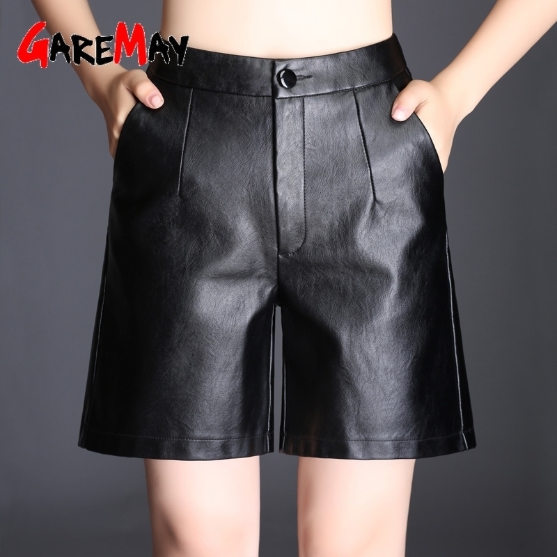 GareMay autumn winter style Korean Loose womens leather short black high waist plus size PU shorts for women Y200403
GareMay autumn winter style Korean Loose womens leather short black high waist plus size PU shorts for women Y200403