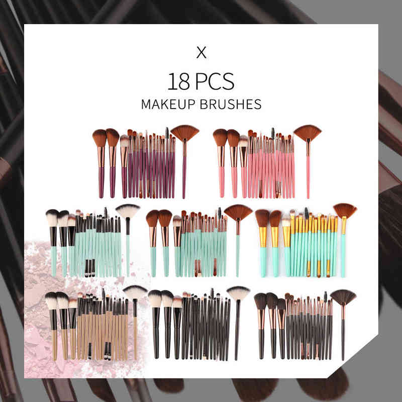 NXY Makeup Brushes Professional 6 15 18pcs Cosmetic Brush Foundation Eyeshadow Lip Make Up Eye Set Kit Pinceaux Maquillage 0406