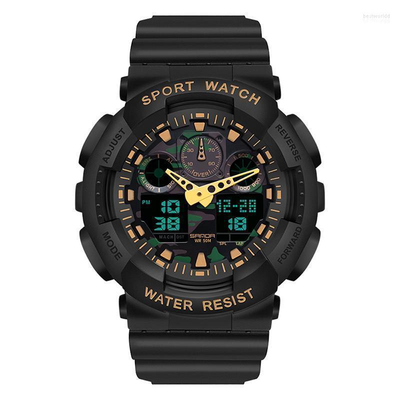 Wristwatches Men's Gshock Sport Watch Waterproof 50M Wristwatch Relogio Masculino Big Dial Quartz Digital Military Army Clock Men Watches, Bronze
Wristwatches Men's Gshock Sport Watch Waterproof 50M Wristwatch Relogio Masculino Big Dial Quartz Digital Military Army Clock Men Watches, Bronze