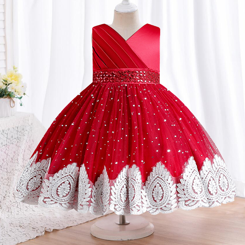 Kids Tutu Birthday Princess Party Dress for Girls Infant Lace Children Bridesmaid Elegant Dress for Girl baby Girls Clothes 220707