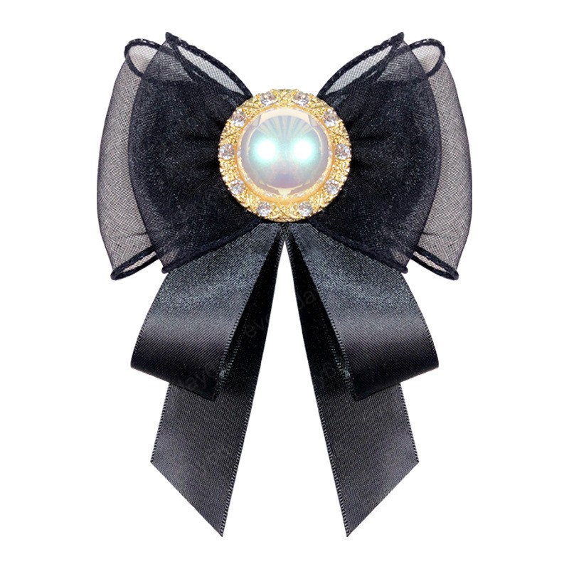 Handmade Ribbon Bow Bie Brooches for Women Korean Fashion Pearl Crystal Shirt College Style Collar Pins Brooch Luxulry Jewelry 
Handmade Ribbon Bow Bie Brooches for Women Korean Fashion Pearl Crystal Shirt College Style Collar Pins Brooch Luxulry Jewelry