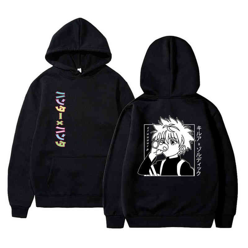 Sudaderas con capucha de Anime japons Hunter X Hunter hombres mujeres jerseys sudaderas Killua Zoldyck Hisoka 90s Hoody Tops Me G220429, Black
Sudaderas con capucha de Anime japons Hunter X Hunter hombres mujeres jerseys sudaderas Killua Zoldyck Hisoka 90s Hoody Tops Me G220429, Black
