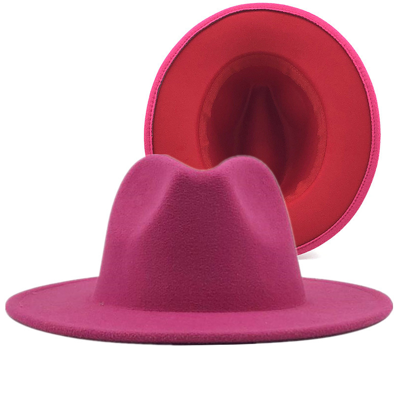 blue red bottom wide brim Panama felt male jazz church top cap british women fes hats for men 220623