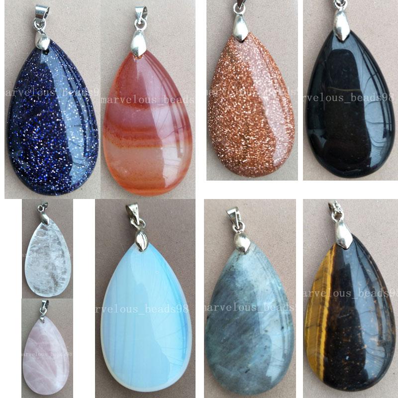 Pendant Necklaces Carnelian Opal Goldstone Blue Sand Labradorite Tiger's Eye Crystal Water Drop Women Men Bead PC5403Pendant
Pendant Necklaces Carnelian Opal Goldstone Blue Sand Labradorite Tiger's Eye Crystal Water Drop Women Men Bead PC5403Pendant