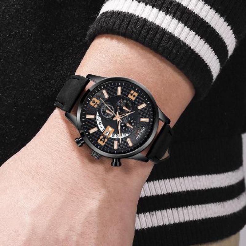 Wristwatches Fashion Round Quartz Business Calendar Dial Casual Wrist Watches Leather Strap Fashionable Clock Waterproof Wristwatch For MenW, Black rose gold
Wristwatches Fashion Round Quartz Business Calendar Dial Casual Wrist Watches Leather Strap Fashionable Clock Waterproof Wristwatch For MenW, Black rose gold