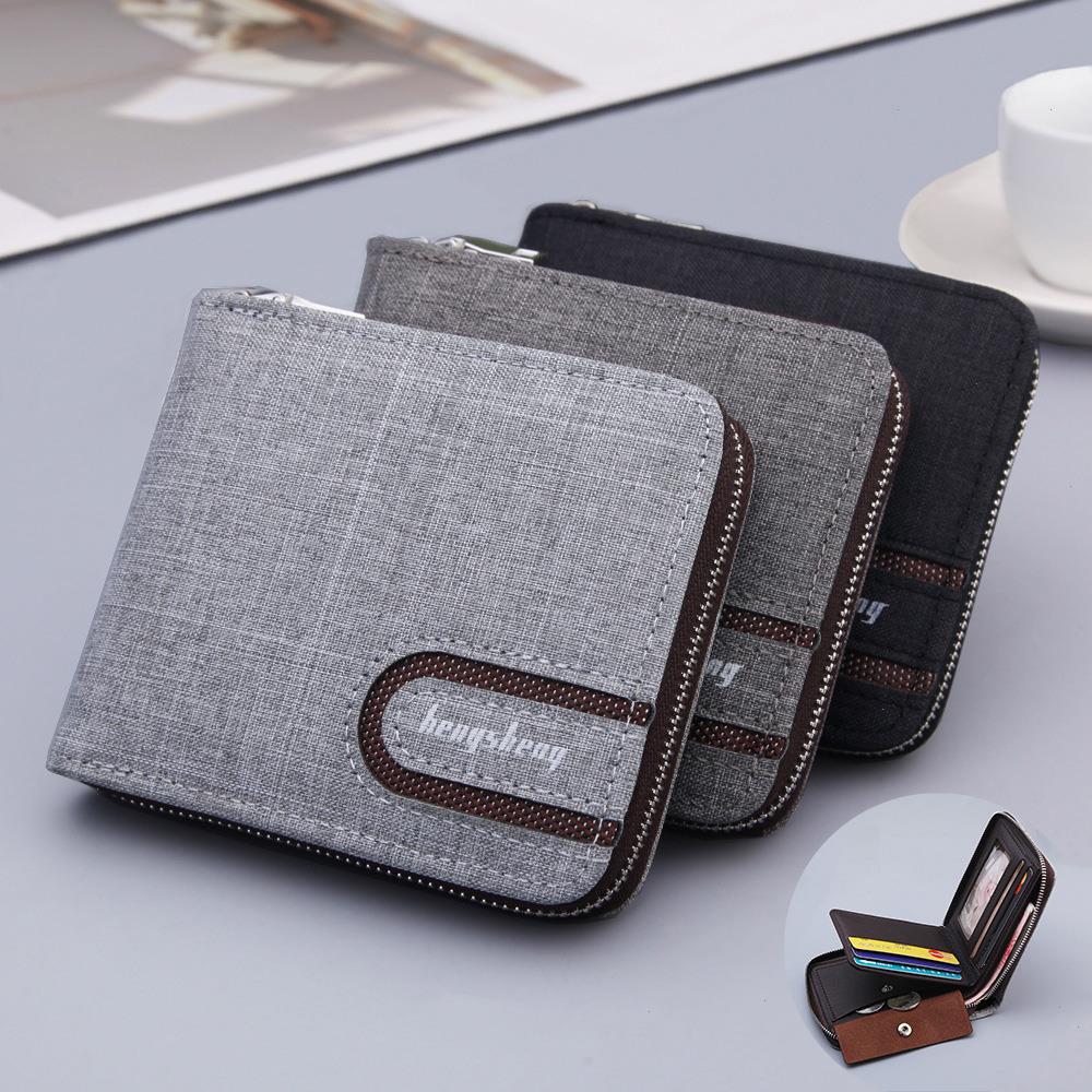 Casual Mens Short Wallet Canvas Solide Wallets Men Zipper Vintage Male Purse Coin Pouch Multi-functional Cards
Casual Mens Short Wallet Canvas Solide Wallets Men Zipper Vintage Male Purse Coin Pouch Multi-functional Cards