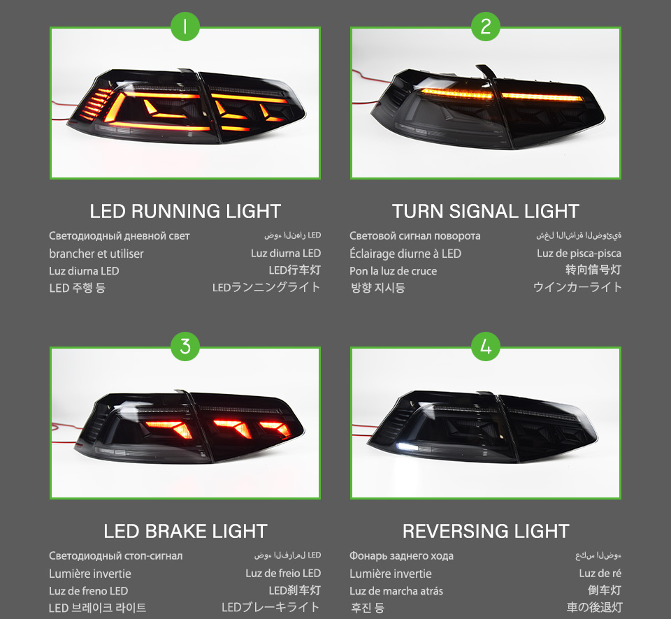 LED Tail Lights For VW Passat B7 2012-16 Car Accessories Dynamic DRL Turn Signal Lamps Fog Brake Reversing