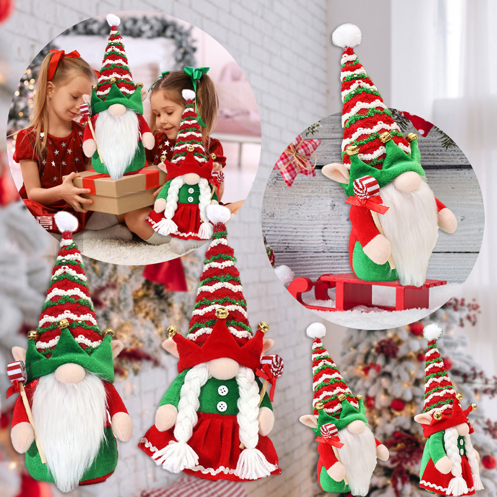 Christmas Decorations Cute Elf Santa Claus Faceless Doll