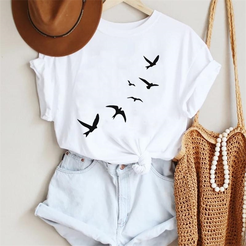 Women Cartoon Bird Lovely Cute Trend 90s Style Fashion Summer Lady Print Tee Graphic T Top Female Tshirts Clothes TShirt 220527