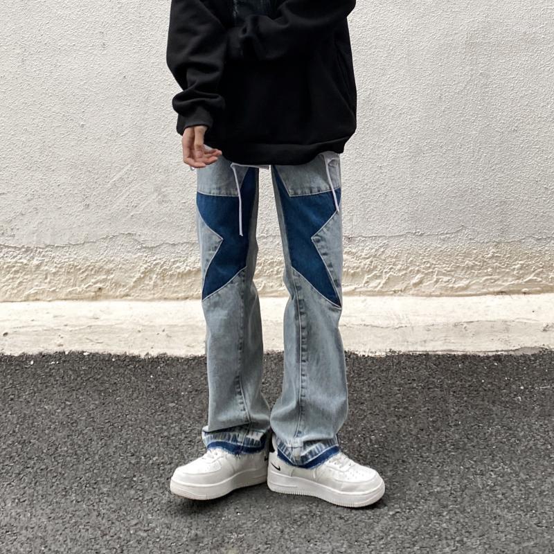 Men' Jeans High Street Washed Old Men American Fashion Brand Five Points Star Stitching Loose Straight Couple Hip Hop PantsMen' Bert22, B-black
Men' Jeans High Street Washed Old Men American Fashion Brand Five Points Star Stitching Loose Straight Couple Hip Hop PantsMen' Bert22, B-black