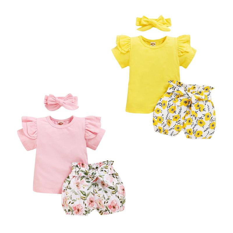 Clothing Sets 0-24M Born Baby Girls Clothes 3pcs Solid Short Sleeve Pullover T Shirts Floral Shorts HeadbandClothing
Clothing Sets 0-24M Born Baby Girls Clothes 3pcs Solid Short Sleeve Pullover T Shirts Floral Shorts HeadbandClothing