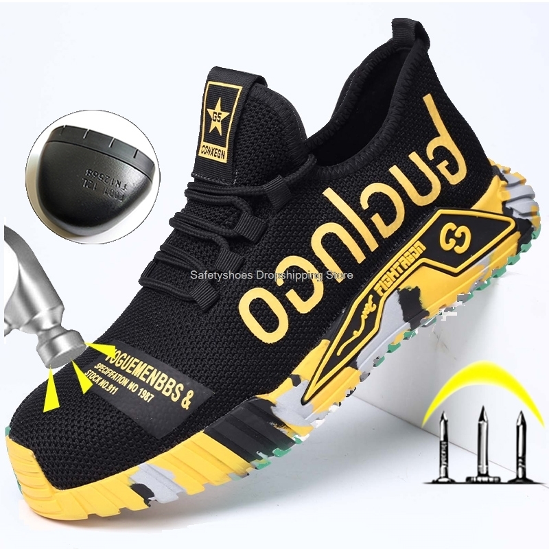 Boots Mens Safety Shoes Fashion Work Men Women Steel Toe Sneaker Puncture Proof Male Flats Man 220913