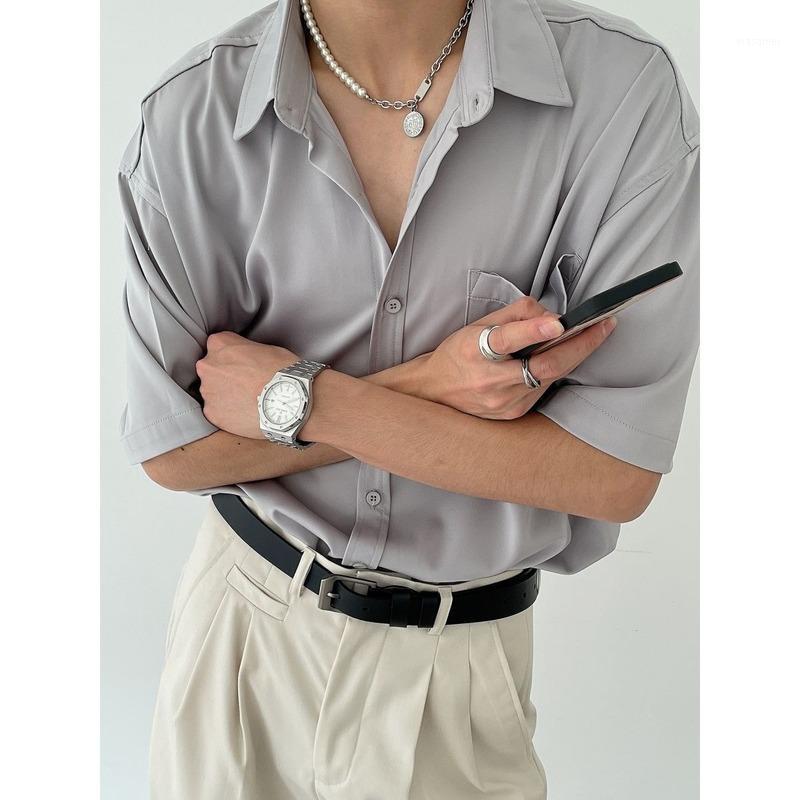 Men' Casual Shirts 2022 Summer Korean Trendy Button Up For Men Fashion Designer Solid Color Short Sleeved Silk Shirt And Women, Black
Men' Casual Shirts 2022 Summer Korean Trendy Button Up For Men Fashion Designer Solid Color Short Sleeved Silk Shirt And Women, Black