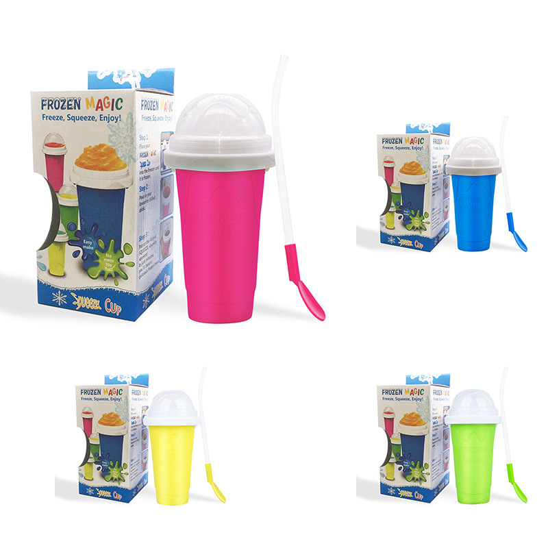 Double Layer Squeeze Reusable Smoothie Silicone cup Magic Quick Frozen Cooling Slushy Maker Ice Cup With Lid And Straw, 350ml
Double Layer Squeeze Reusable Smoothie Silicone cup Magic Quick Frozen Cooling Slushy Maker Ice Cup With Lid And Straw, 350ml