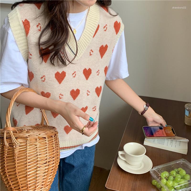Women's Vests Korean Vintage Sweater Loose V-neck Knit Pullover Vest Short Tanks Tops Love Print Sweaters Fall Fashion Cardigan X220 Stra22, Mi
Women's Vests Korean Vintage Sweater Loose V-neck Knit Pullover Vest Short Tanks Tops Love Print Sweaters Fall Fashion Cardigan X220 Stra22, Mi