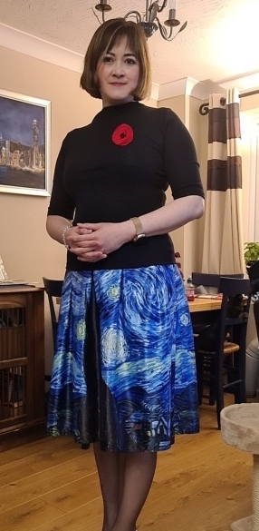 Qybian Faldas Vintage Van Gogh Print Ladies Skirts High Waist Womens Christmas Plus Size 220317