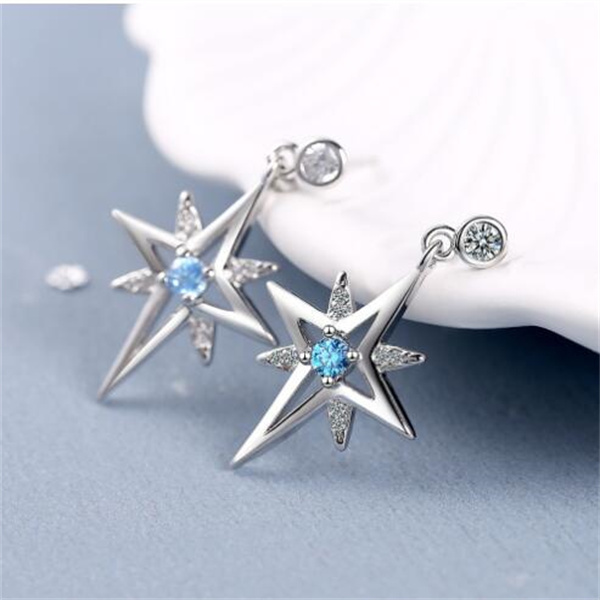 Star Stud earrings S925 Stamp silver new women's fashion jewelry high quality crystal zircon mid-length tassel simple awning errings GC1289