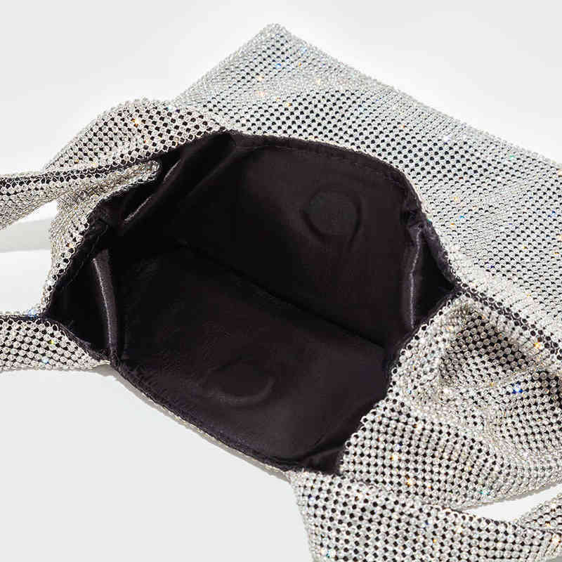 CMM bag Shiny Rhinestones Evening Clutch Purse Handbag Women Luxury Designer Soft Square Crystal Handbags Ladies High Quality 220609
