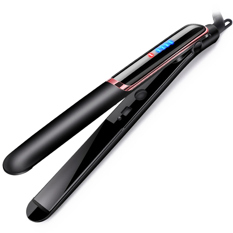 2 in 1 Hair Straightener Curler Flat Iron Negative Ion Infrared Curling Corrugation LED Display for Dry Wet 220623