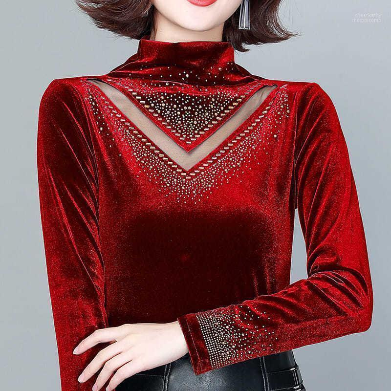 Women's Blouses & Shirts Women Autumn Gold Velvet Long Sleeve Mesh Patchwork Blouse Female Korean Warm Turtleneck Plus Big Size 6XL Chee22, Black
Women's Blouses & Shirts Women Autumn Gold Velvet Long Sleeve Mesh Patchwork Blouse Female Korean Warm Turtleneck Plus Big Size 6XL Chee22, Black