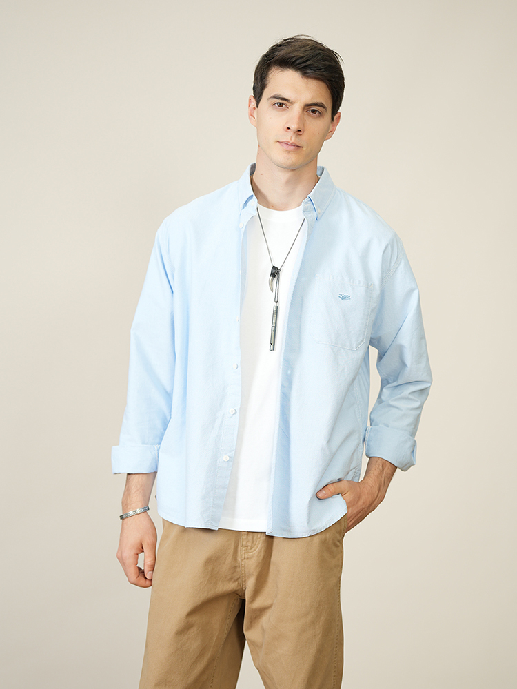 Spring Loose Long Sleeve Solid Oxford Button Down Shirt Men Smart Casual 100% Cotton High Quality Shirts 220322