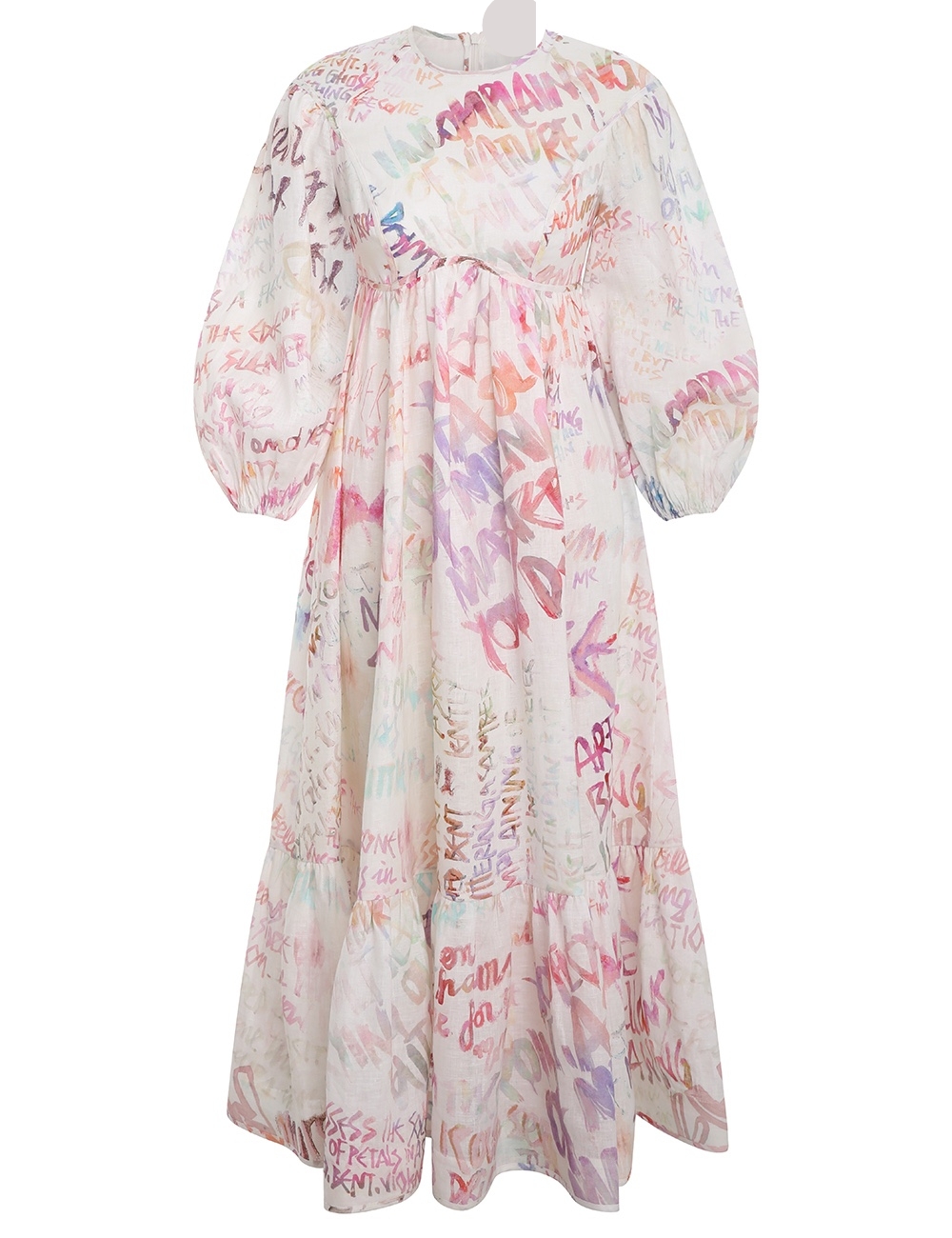 Australian minority retro graffiti print round neck lantern long sleeve A-line large skirt dress, Multi
Australian minority retro graffiti print round neck lantern long sleeve A-line large skirt dress, Multi