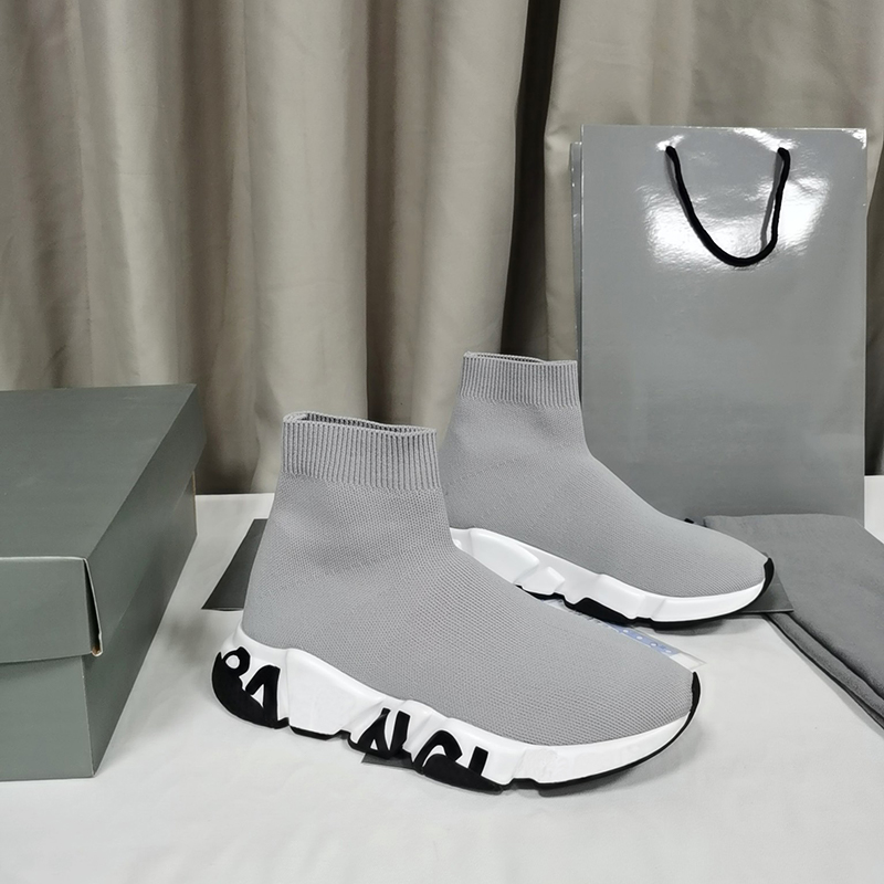 Luxuy socks Casual shoes Platform men woman master embossed sock boot womens Sneakers shiny knit speed 2.0 1.0 trainer runner sneaker speeds booties paris