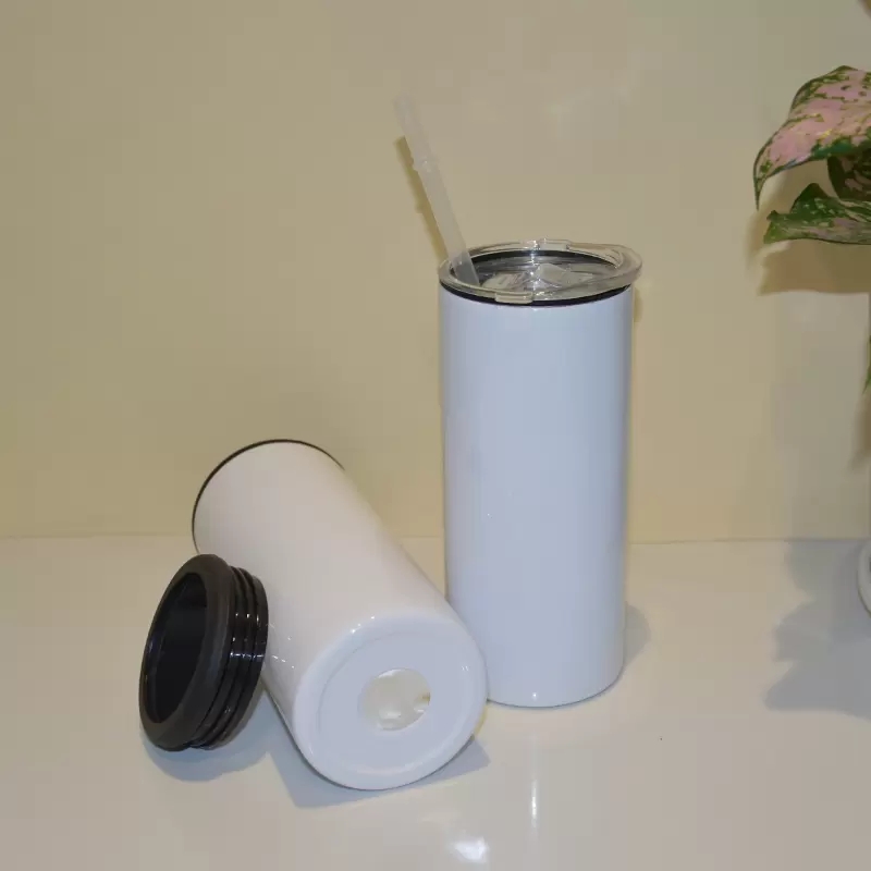 USA Ship Sublimation cooler tumblers 12oz standard seamless 15oz slim duo lids 16oz 4 in 1 can cooler beer Cola Cans Cooler White Stainless Steel Tumb