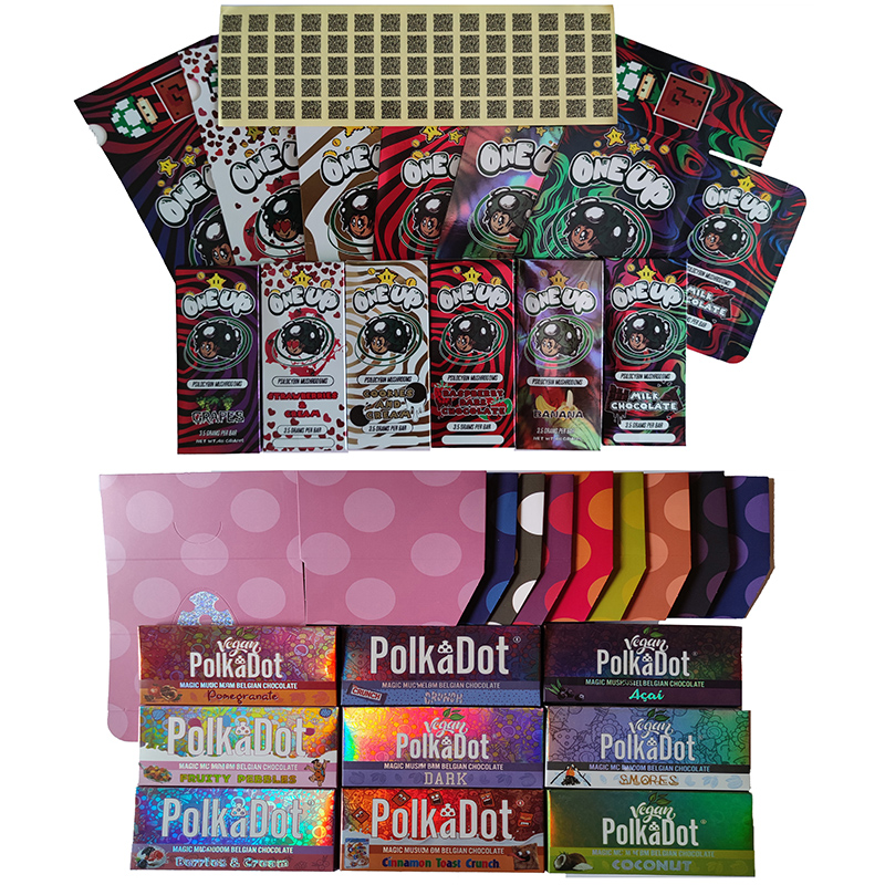 Empty Chocolate Bar Packaging Boxes 3.5g one up milk chocolate Magic Mushrooms packing 4 gram Polkadot Dark Berries & Cream Acai Fruity Pebbles Food Grade Box
Empty Chocolate Bar Packaging Boxes 3.5g one up milk chocolate Magic Mushrooms packing 4 gram Polkadot Dark Berries & Cream Acai Fruity Pebbles Food Grade Box