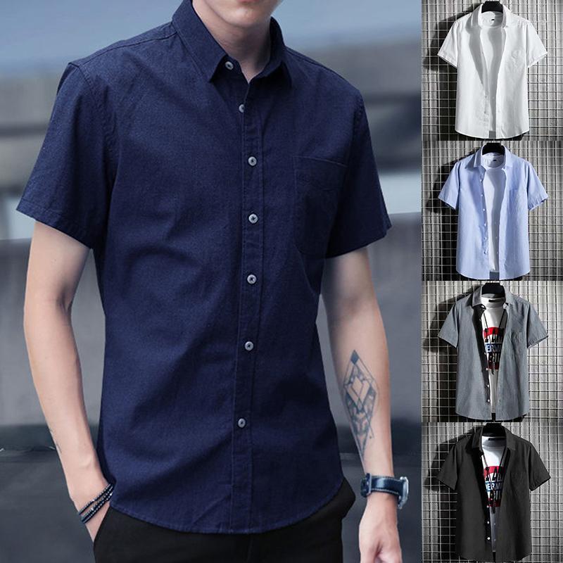 Men's Casual Shirts Men's Oxford Short Sleeve Summer Single Pocket Comfortable Standard-fit Button-down Solid Color Cotton ShirtMen's El, Black
Men's Casual Shirts Men's Oxford Short Sleeve Summer Single Pocket Comfortable Standard-fit Button-down Solid Color Cotton ShirtMen's El, Black