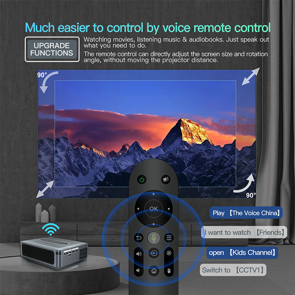 X1 Projector 8K 4K 1920 x1080P Amlogic T972 Dual wifi BT5.0 HDR10 Voice Control Portable Home Media Video