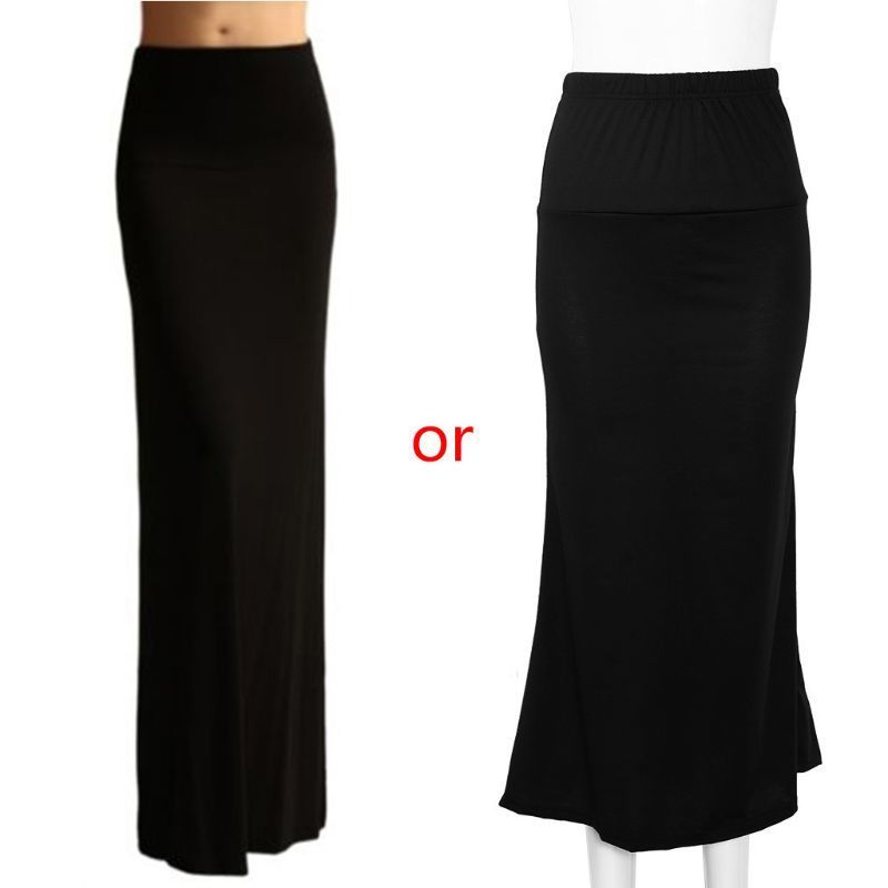 Ladies Women High Waist Flare Fishtail Maxi Long Skirt Solid Color Pleated Package Hip Evening Beach Party A-Line Pencil 220317