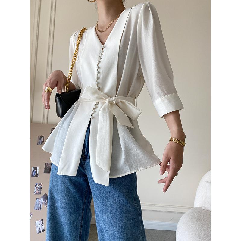 Women's Blouses & Shirts Haute Acetic Acid Waist-collar Shirt Women's Design Niche 2022 Spring And Summer StyleWomen's, Beige
Women's Blouses & Shirts Haute Acetic Acid Waist-collar Shirt Women's Design Niche 2022 Spring And Summer StyleWomen's, Beige