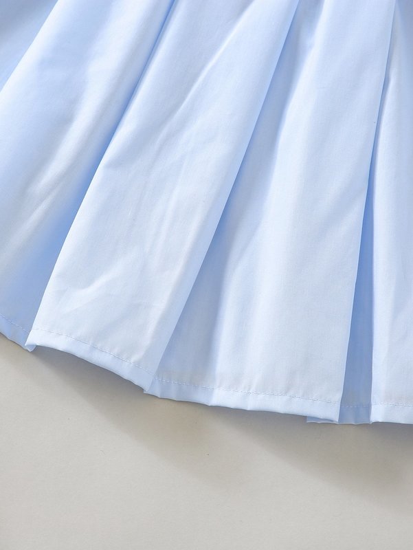 Toddler Girls Tennis Racket And Letter Graphic Polo Neck Tee & Pleated Skirt SHE