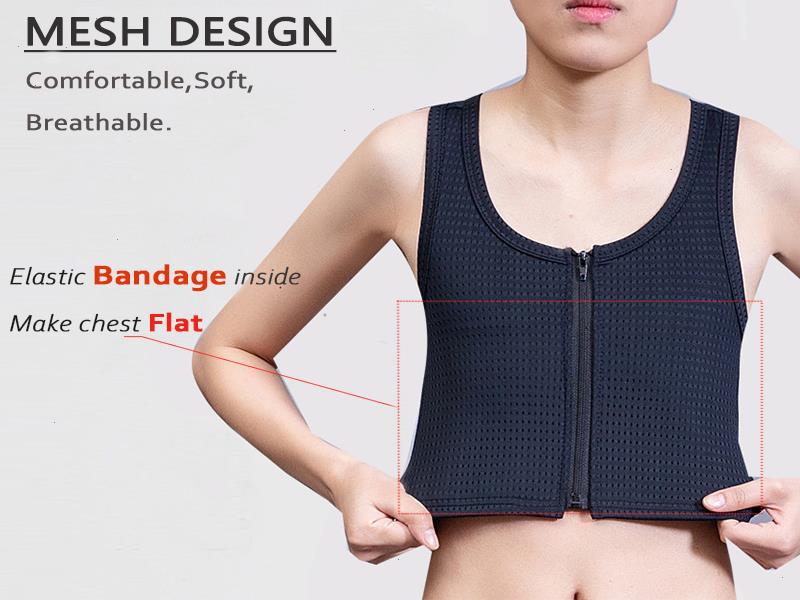 Tomboy Trans Chest Binder Vest Flat Breast Slim Shaper Ftm Lesbian Breathable Mesh Undershirt S-4xl Zipper Bandage Tank Tops, Black
Tomboy Trans Chest Binder Vest Flat Breast Slim Shaper Ftm Lesbian Breathable Mesh Undershirt S-4xl Zipper Bandage Tank Tops, Black