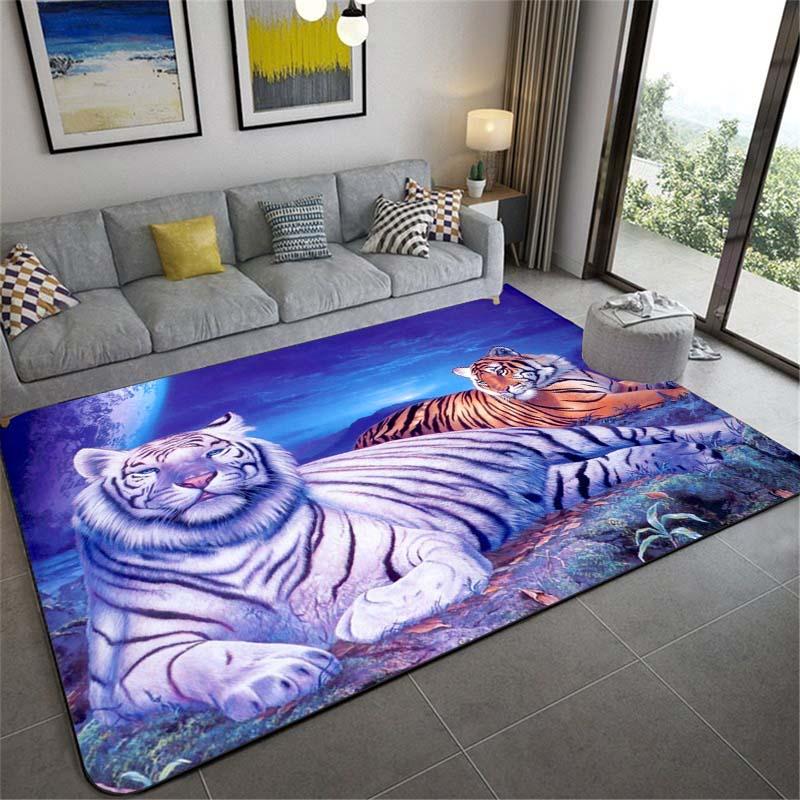 Carpets 3D Leopard Tiger Lion Cat Nonslip Area Rugs Large Mat For Living Room Comfortable Carpet Soft Floor Bedroom2668066
