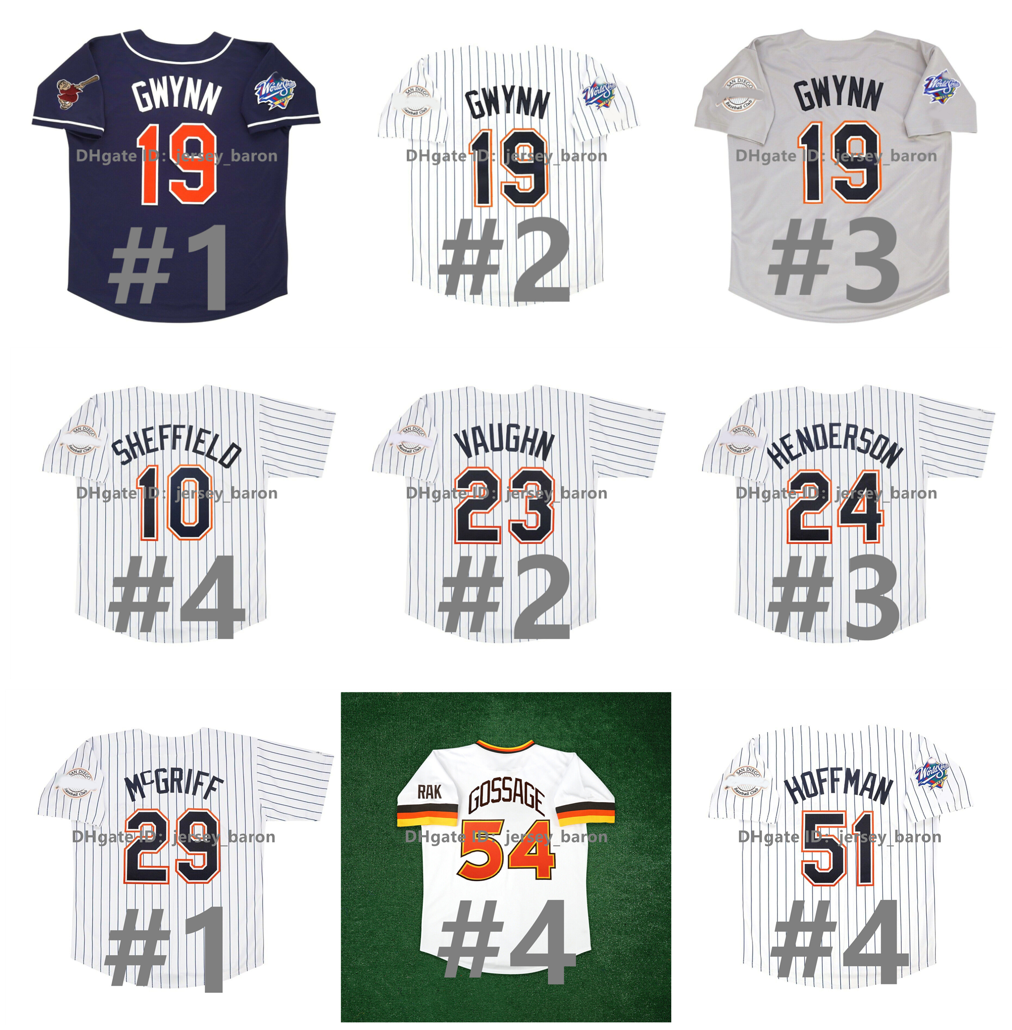 Vintage 1998 World Series Tony Gwynn Baseball Jersey Ken Caminiti Trevor Hoffman Gary Sheffield Wally Joyner Greg Vaughn Rickey Henderson Fred McGriff Gossage, As pic
Vintage 1998 World Series Tony Gwynn Baseball Jersey Ken Caminiti Trevor Hoffman Gary Sheffield Wally Joyner Greg Vaughn Rickey Henderson Fred McGriff Gossage, As pic