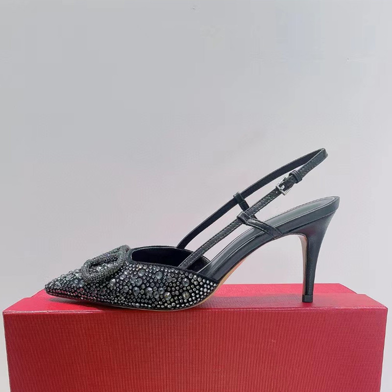 Summer new high-heeled sandals metal buckle pointed rhinestone toe sandals women's thin section full drill air belt banquet high heels 8cm, Customize
Summer new high-heeled sandals metal buckle pointed rhinestone toe sandals women's thin section full drill air belt banquet high heels 8cm, Customize