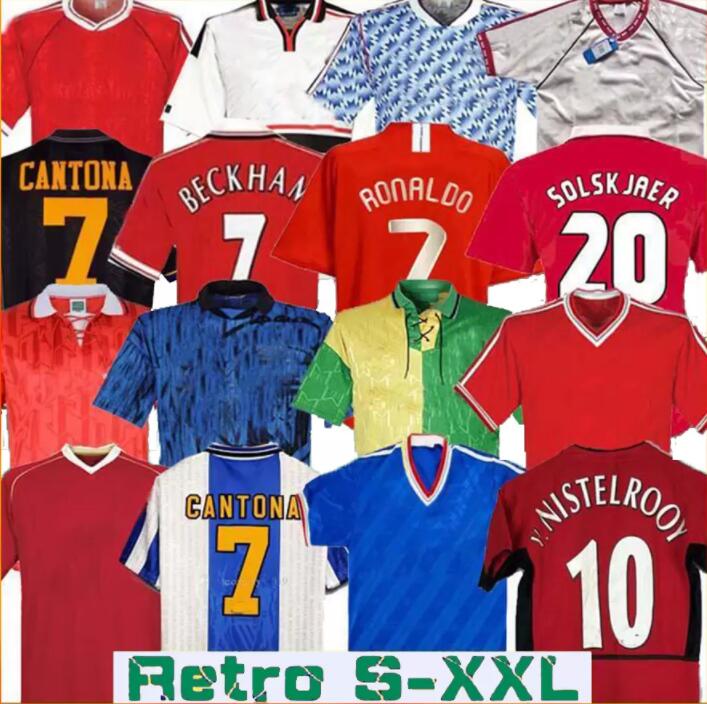 

Retro 84 86 88 07 08 90 91 92 93 94 96 98 Manchester soccer jersey BECKHAM CANTONA UTD home Away Man RONALDO KEANE GIGGS united football shirt, Multi