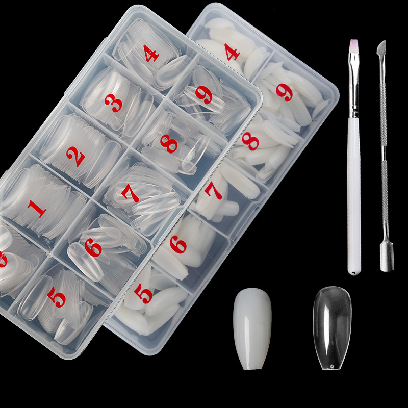 Nail art manicure Set - 500Pcs/Box Acrylic Ballerina False Nails + Stainless steel Cuticle Pushers + Brush Kit
Nail art manicure Set - 500Pcs/Box Acrylic Ballerina False Nails + Stainless steel Cuticle Pushers + Brush Kit